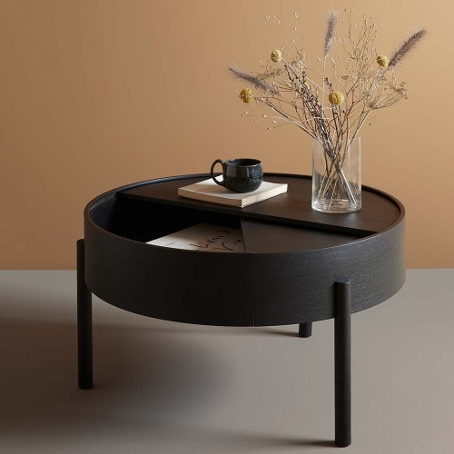 Arc salontafel zwart essenhout 89 cm Woud