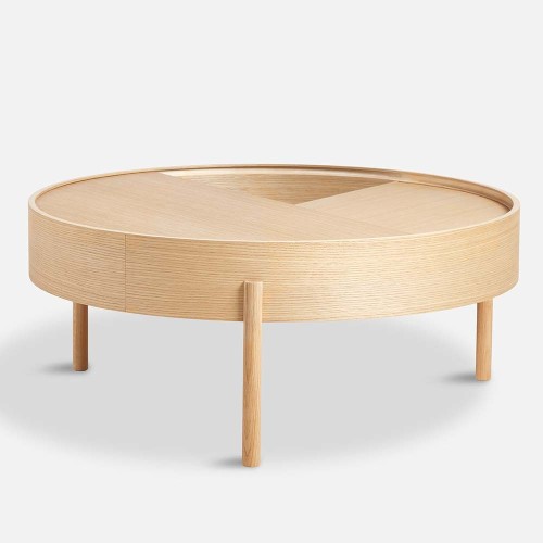 Couchtisch Arc Eiche weiß gebeizt 89 cm Woud