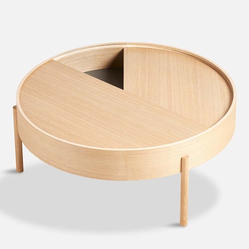 Couchtisch Arc Eiche weiß gebeizt 89 cm Woud