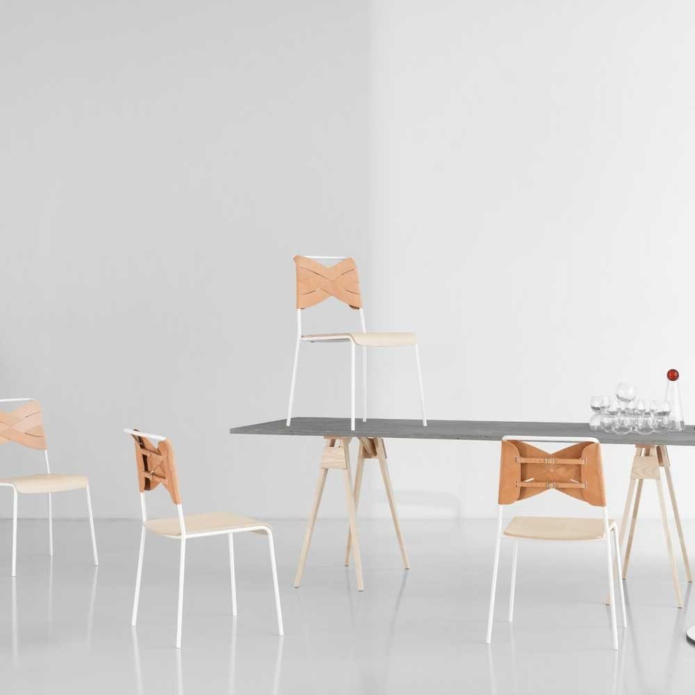 Torso stoel essenhout & natuurlijk leer Design House Stockholm