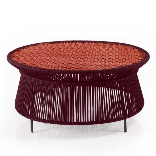 Mesa de centro Caribe Chic negro rojo, cobre ames