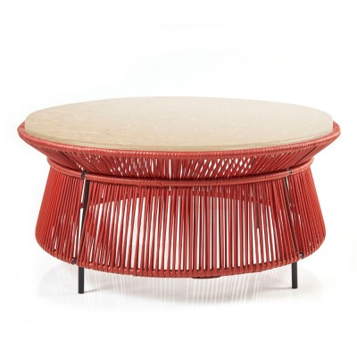 Caribe Chic tavolino basso in marmo crema nuova, rame, nero ames ames