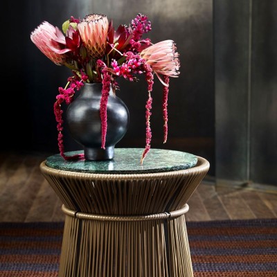 Caribe Chic low side table marble nero, copper, black ames 2