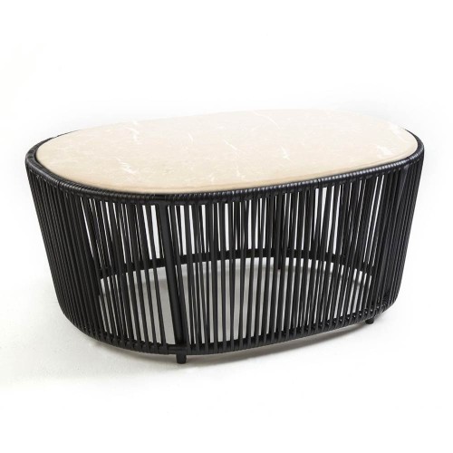 Cartagenas salontafel crema nuova marmer, zwart ames