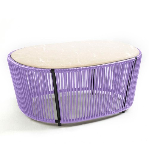 Coffee table Cartagenas marble crema nuova, lilac, black ames