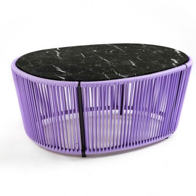 Tavolino Cartagenas in marmo nero, lilla, nero ames ames