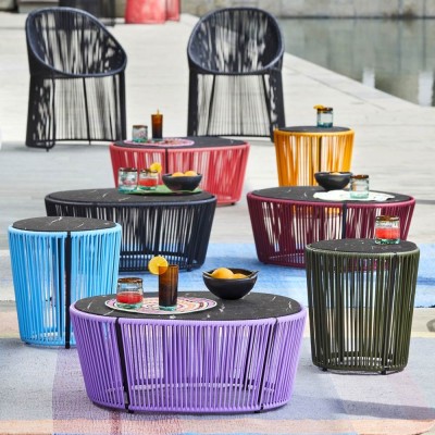 Tavolino Cartagenas in marmo nero, lilla, nero ames 2