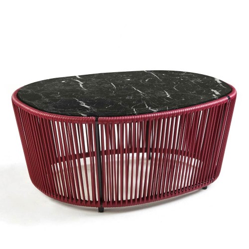 Tavolino Cartagenas in marmo nero, viola, nero ames