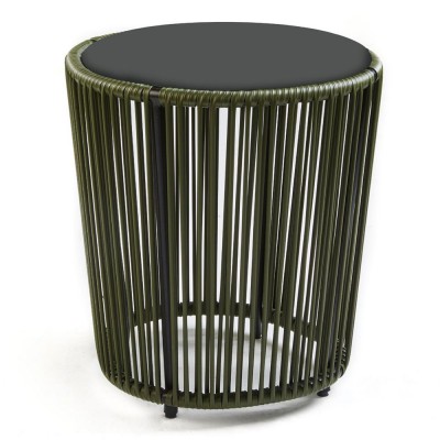 Cartagenas side table olive green, black ames ames