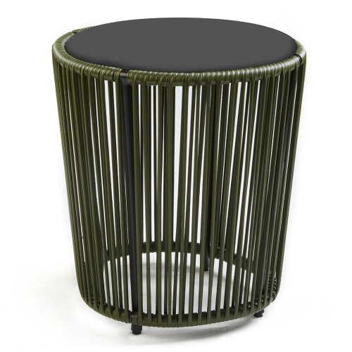 Cartagenas side table olive green, black ames