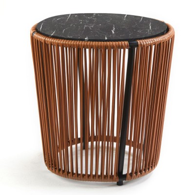 Cartagenas side table marble nero, caramel brown, black ames ames