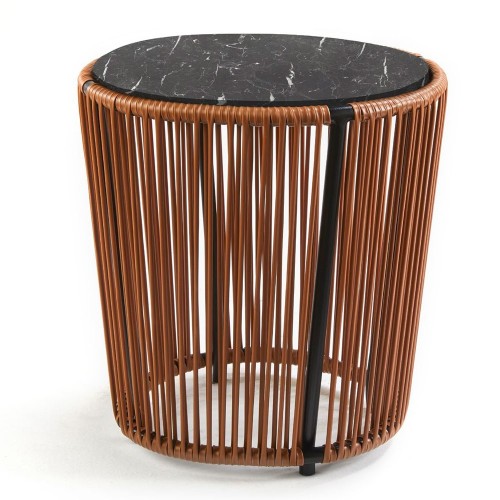 Cartagenas bijzettafel marmer nero, caramelbruin, zwart ames