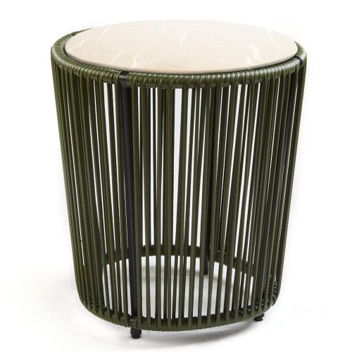 Cartagenas side table crema nuova marble, olive green, black ames