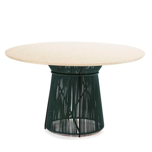 Caribe Chic table crema nuova marble, moss green, black ames