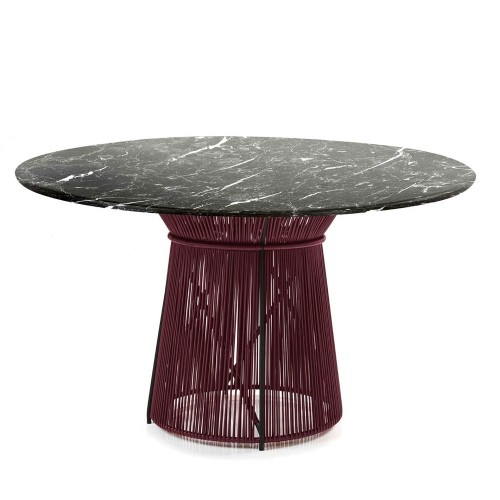 Tavolo Caribe Chic in marmo nero, nero rosso, nero ames