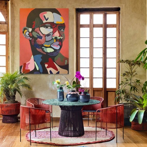 Tisch Caribe Chic Marmor verde, black red, black ames