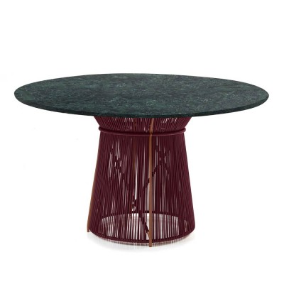 Caribe Chic table marble verde, black red, copper ames ames