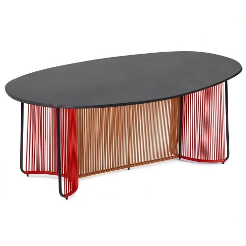 Tafel Cartagena's koraal, karamelbruin, zwart ames