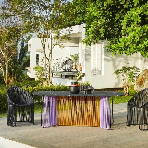 Table Cartagenas purple, olive green, black ames