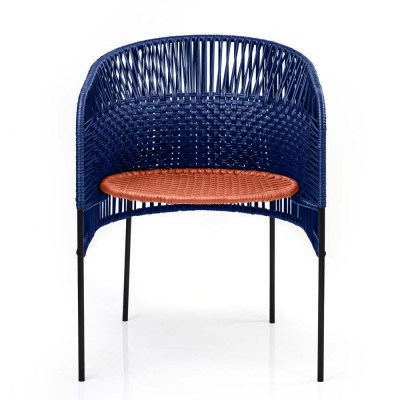 Caribe Chic chair dark blue, copper, black ames ames