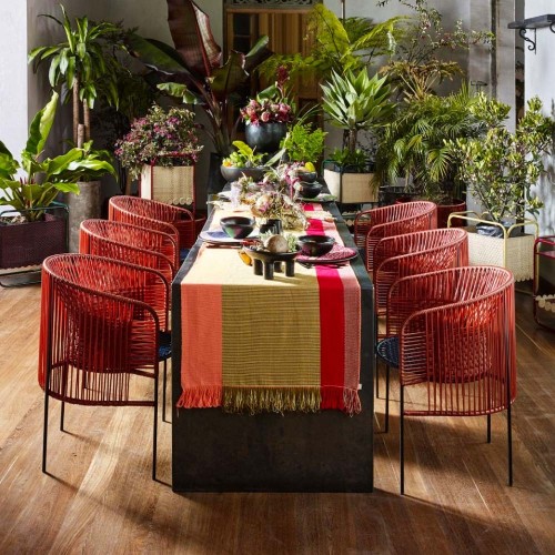 Caribe Chic stoel mosgroen, koper, zwart ames