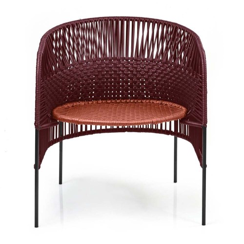 Caribe Chic lounge chair black red, copper, black ames
