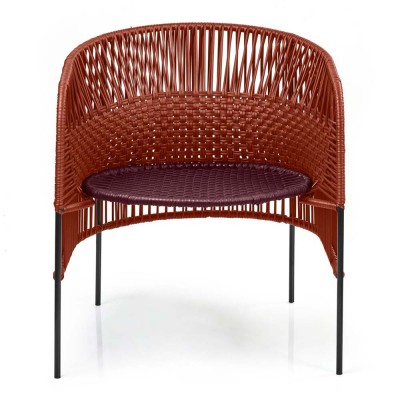 Sedia lounge Caribe Chic rame, nero rosso, nero ames ames