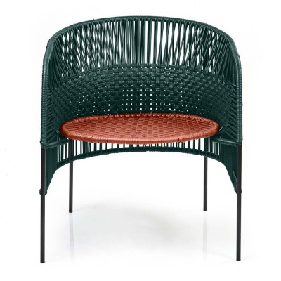 Sedia lounge Caribe Chic verde muschio, rame, nero ames ames
