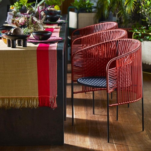 Tumbona Caribe Chic verde musgo, cobre y negro ames