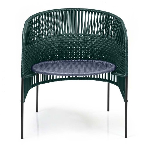 Caribe Chic loungestoel mosgroen, donkerblauw, zwart ames
