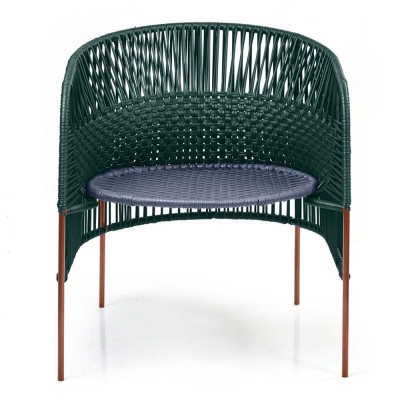 Sedia lounge Caribe Chic verde muschio, blu scuro, rame ames ames