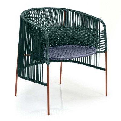 Caribe Chic lounge chair moss green, dark blue, copper ames 2