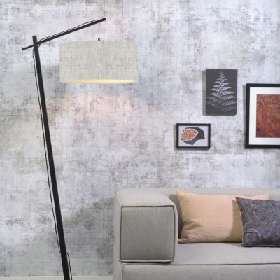 Andes floor lamp black & light linen Good & Mojo