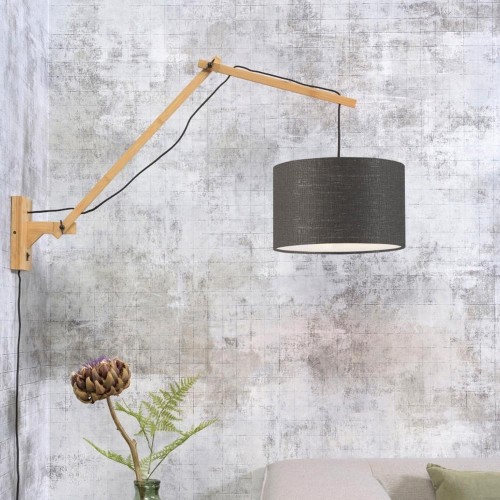 Andes wall lamp natural & dark gray L Good & Mojo