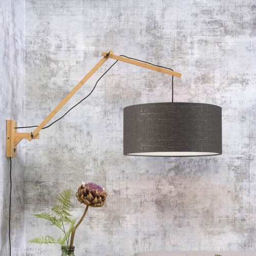 Andes wall lamp natural & dark gray L Good & Mojo