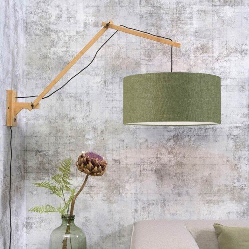 Wall lamp Andes natural & forest green L Good & Mojo