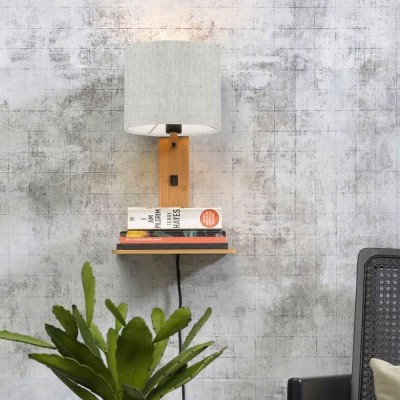 Wall light and shelf Andes natural & light linen Good & Mojo