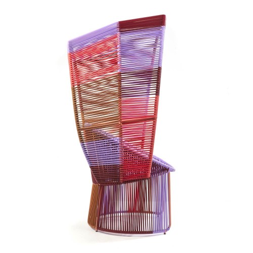 Sedia Reina Cartagenas marrone caramello, blu lila, rosso ocra ames