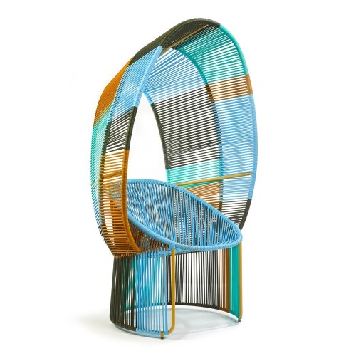 Chaise Reina Cartagenas pastel blue, turquoise, camouflage green ames