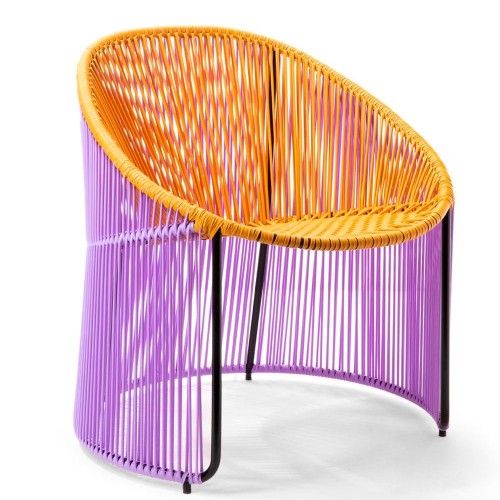 Poltrona lounge Cartagenas lilla, giallo miele, nero ames