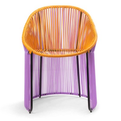 Sedia Cartagenas lilla, giallo miele, nero ames ames