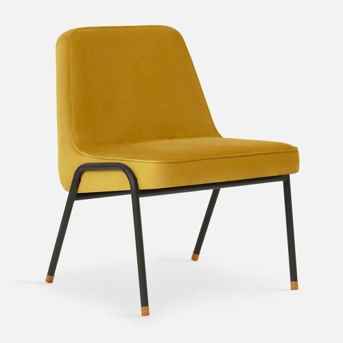 Silla Club 366 Metal brillo terciopelo mostaza 366 Concept