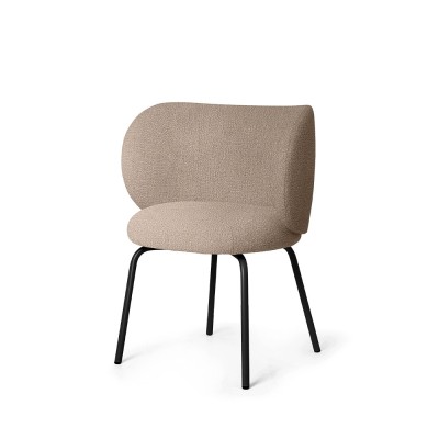 Silla de comedor Rico - Bouclé Sable/Noir 2