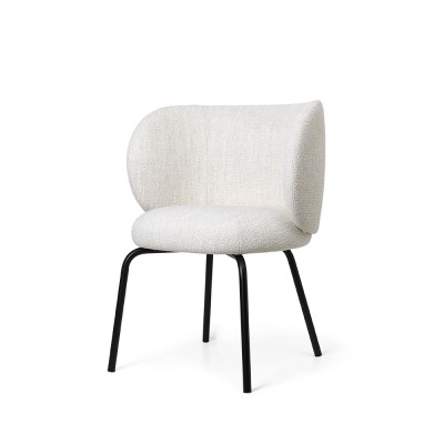 Chaise de salle à manger Rico - Bouclé Blanc cassé 2