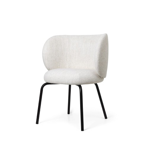 Silla de comedor Rico - Bouclé Blanc cassé