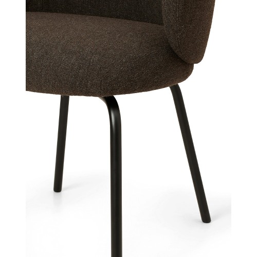 Chaise de salle à manger Rico - Hallingdal Gris Foncé Marron/Noir