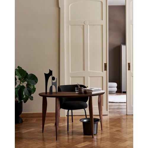 Chaise de salle à manger Rico - Hallingdal Gris Foncé Marron/Noir