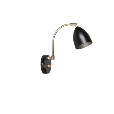 Lampada da parete Deluxe nero/ottone Belid