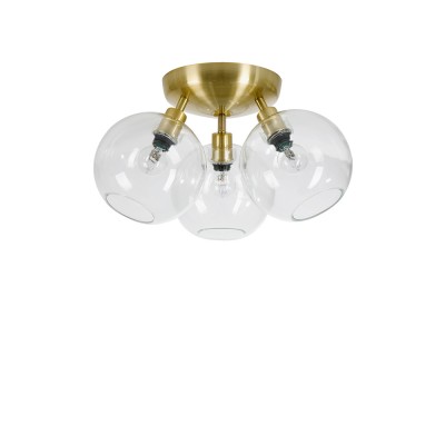 Gloria D330 plafondlamp - messing/licht glas Belid