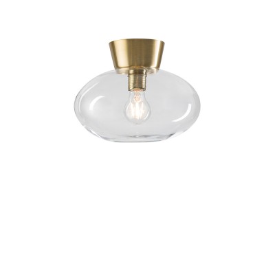 Bullo plafondlamp - messing/licht glas Belid